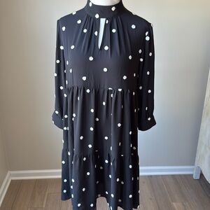 Perle Donna Polka Dot Tiered Dress